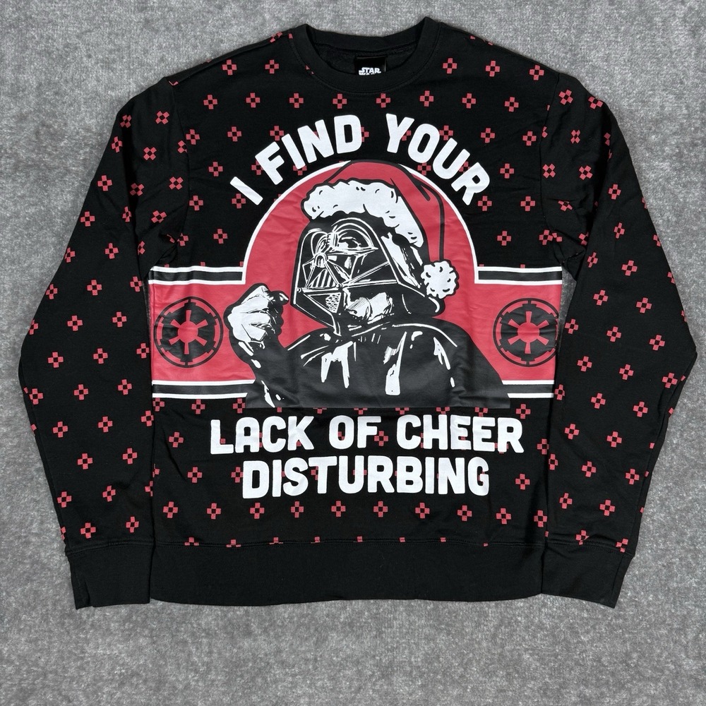 Star Wars Sweatshirt Pullover‎ Men's Medium Christmas Darth Vader Crew Neck